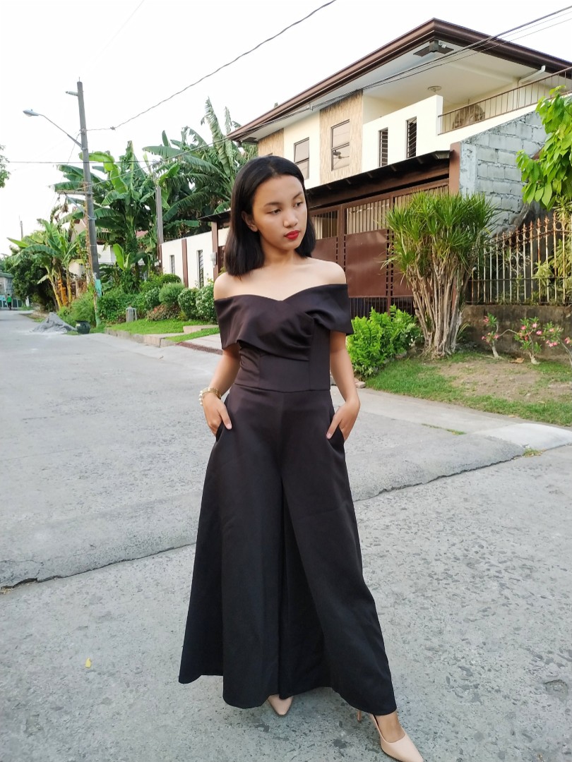 Black Off Shoulder Jumpsuit Gown From Apartment 8 Clothing