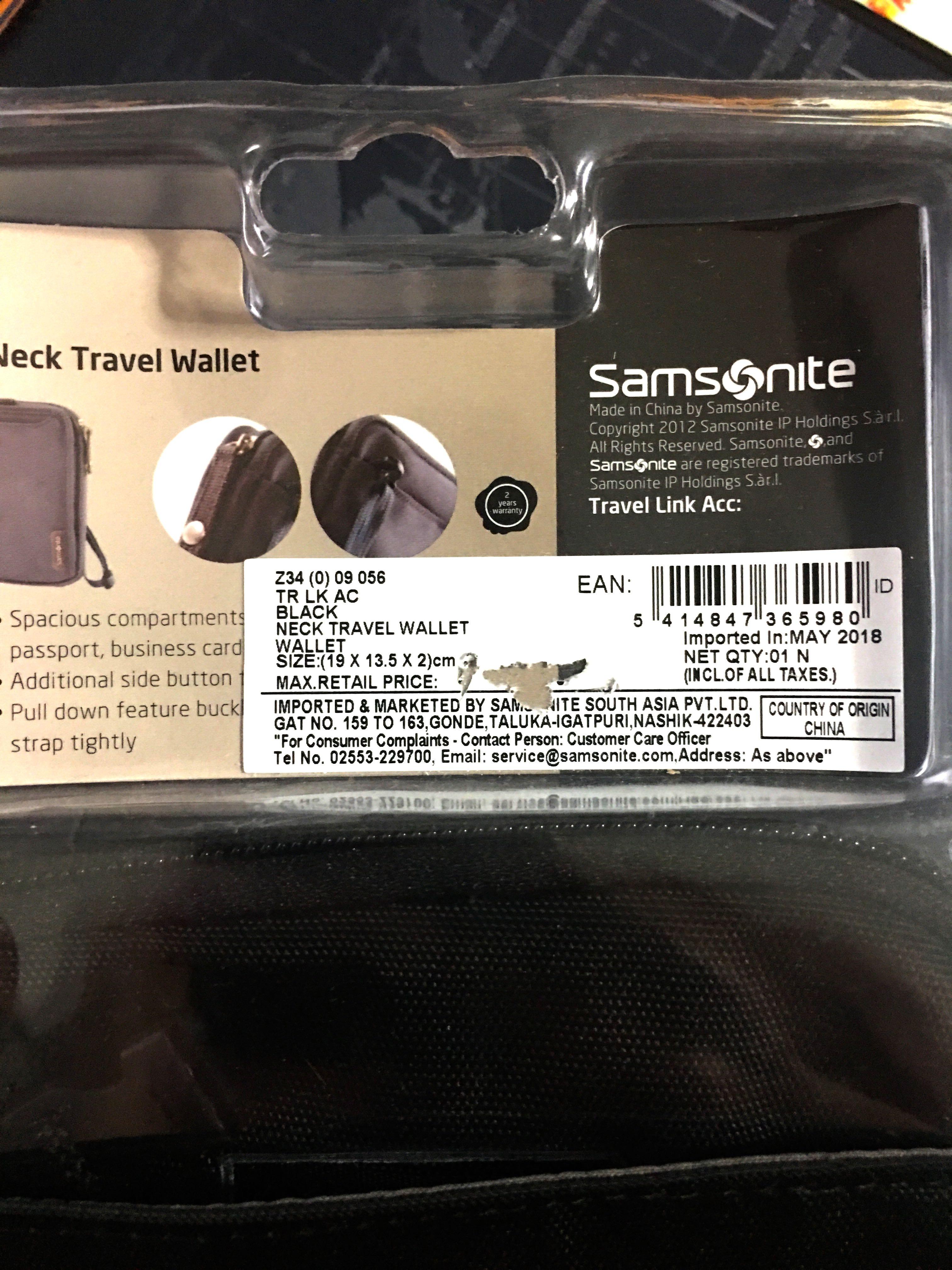 BNIB Samsonite Neck Travel Wallet, Hobbies & Toys, Travel, Travel