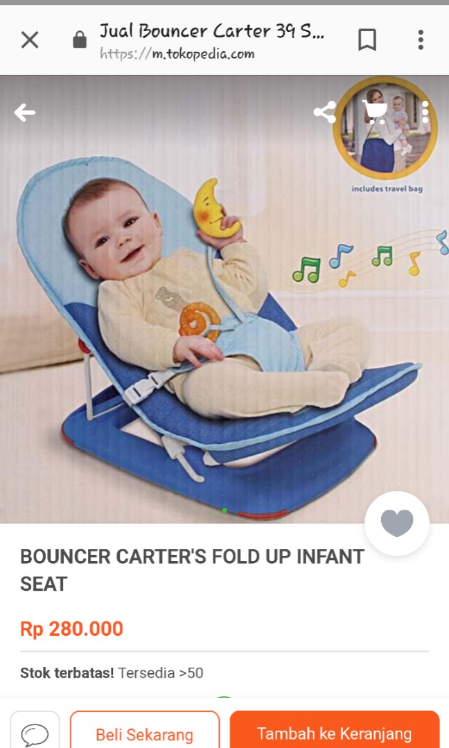 Carter s baby bouncer tempat duduk tidur bayi
