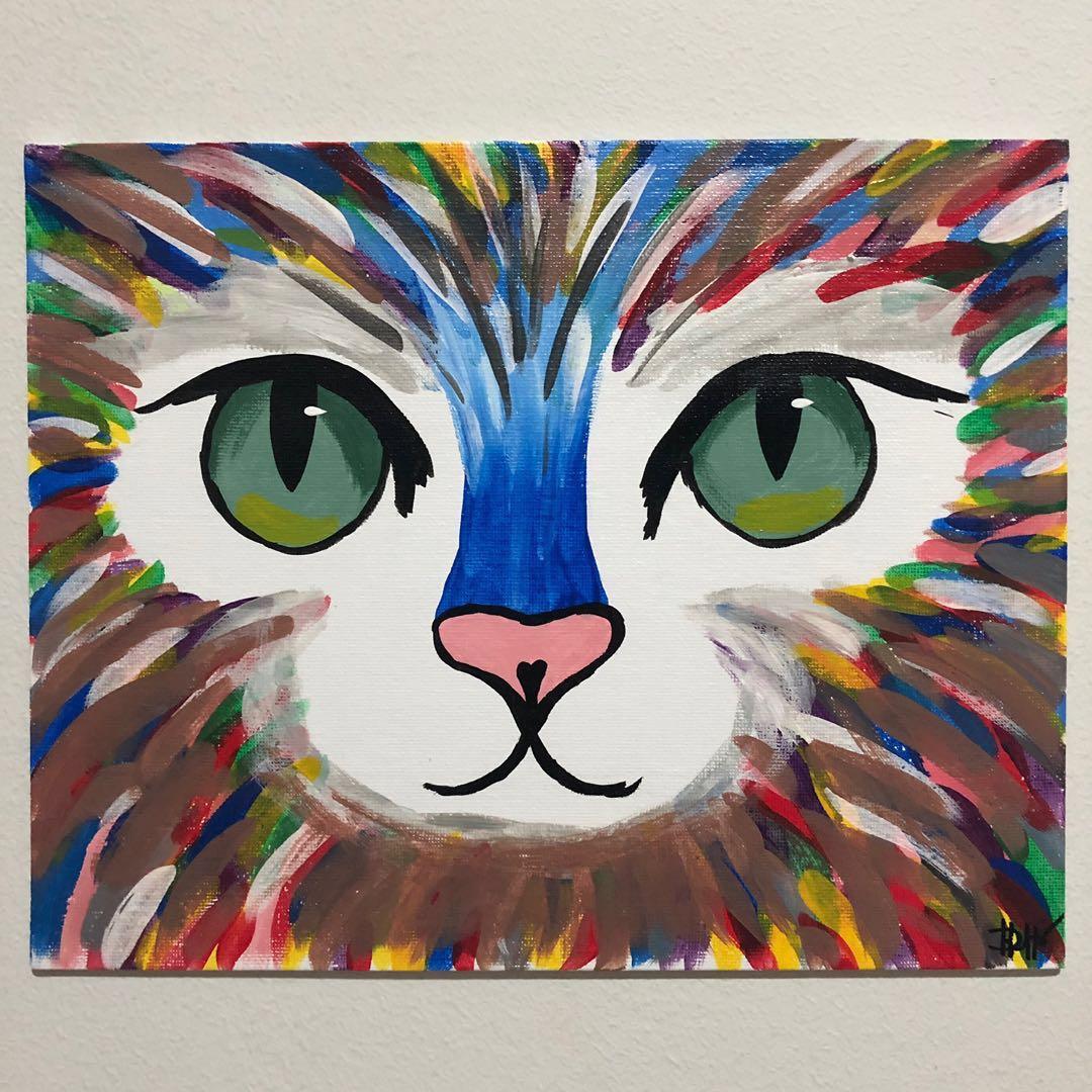 Cat Acrylic Painting On Canvas Design Craft Art Prints On