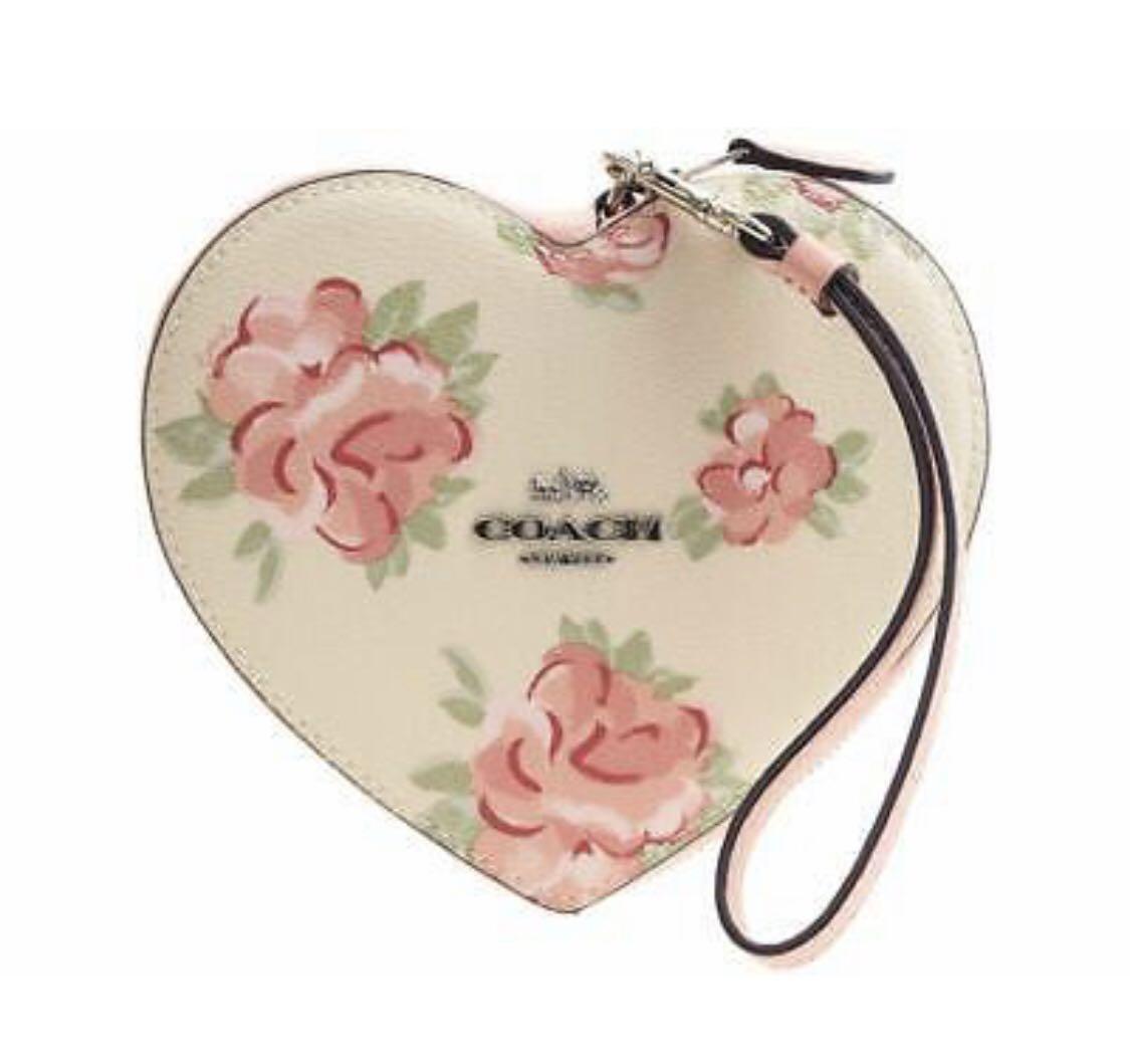 coach heart shaped wristlet