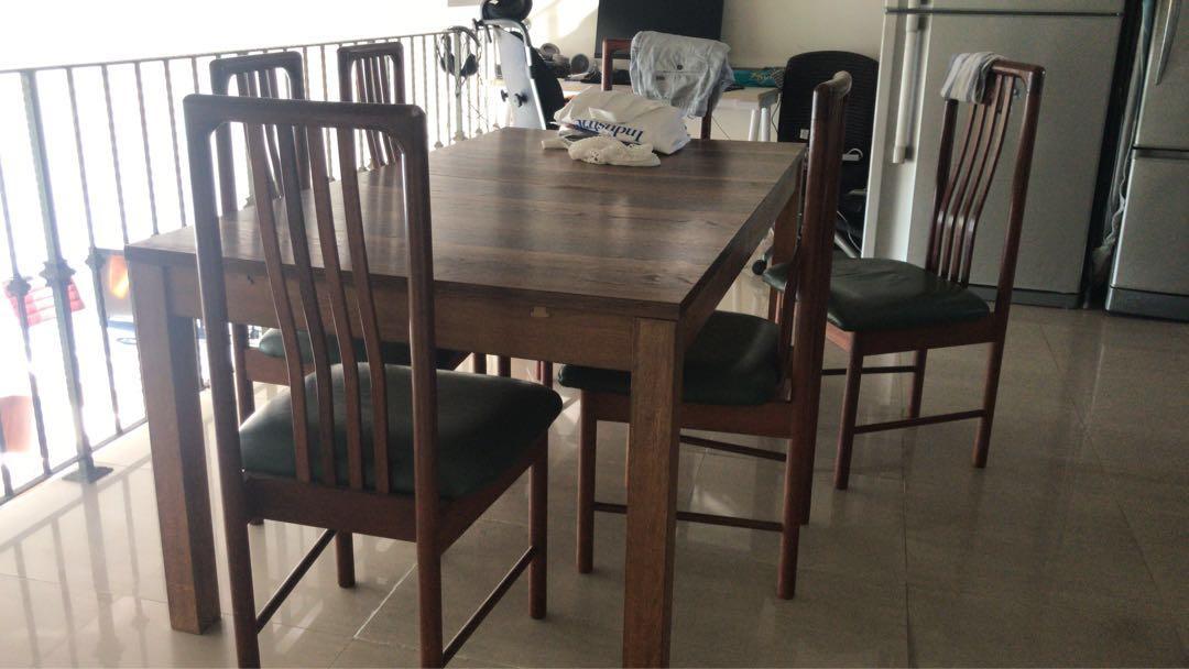 Dining Table Set For 6 10 Including 6 Leather Chairs Furniture Tables Chairs On Carousell