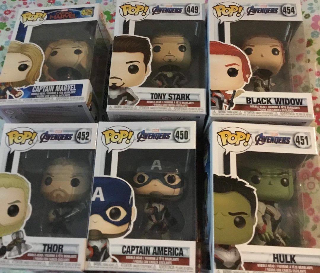 Funko Avengers Endgame Captain America Tony Stark Iron Man Hulk Black Widow Thor Captain Marvel Toys Games Toys On Carousell