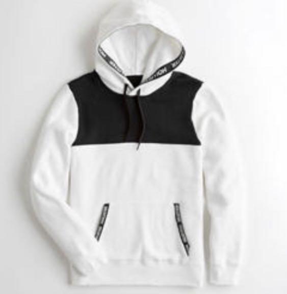 hollister hoodie black and white