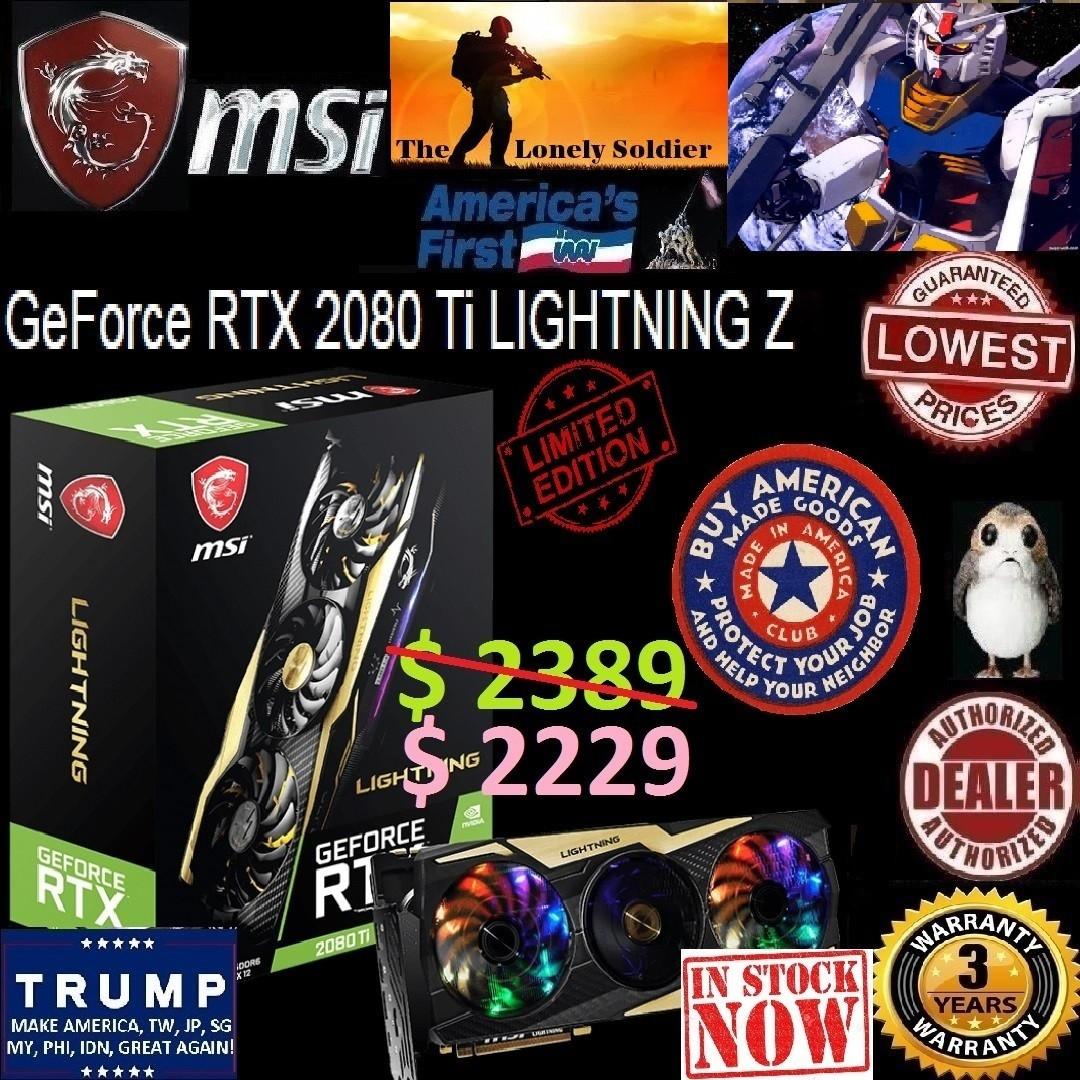 MSI RTX 2080 Ti Lightning Z 11GB...Limited Edition Lonely Legendary GPU  (3Y)..., ( Last piece..Left....Lonely GPU..., Pls...take me home.., #In  Stock Today), Computers & Tech, Parts & Accessories, Computer Parts on  Carousell