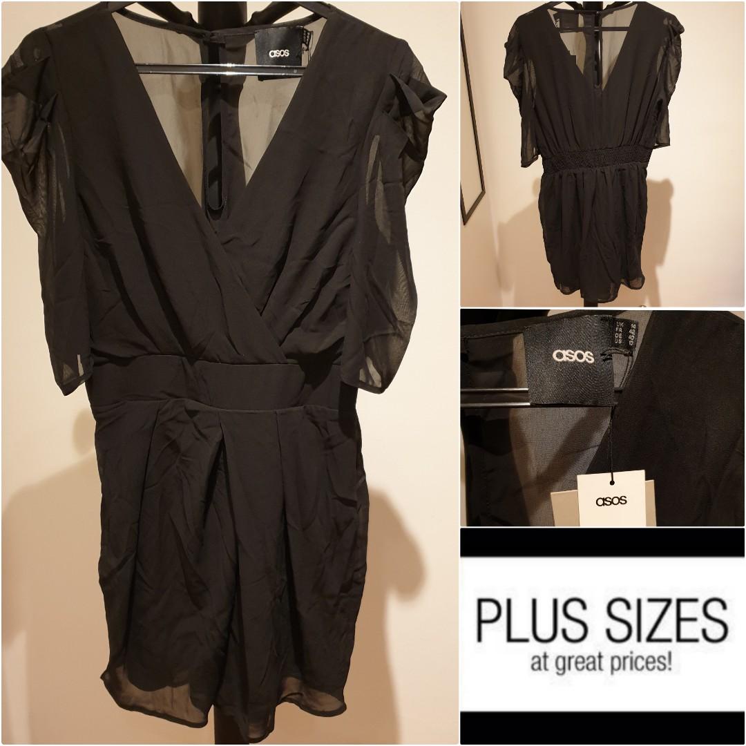 asos plus size black dresses