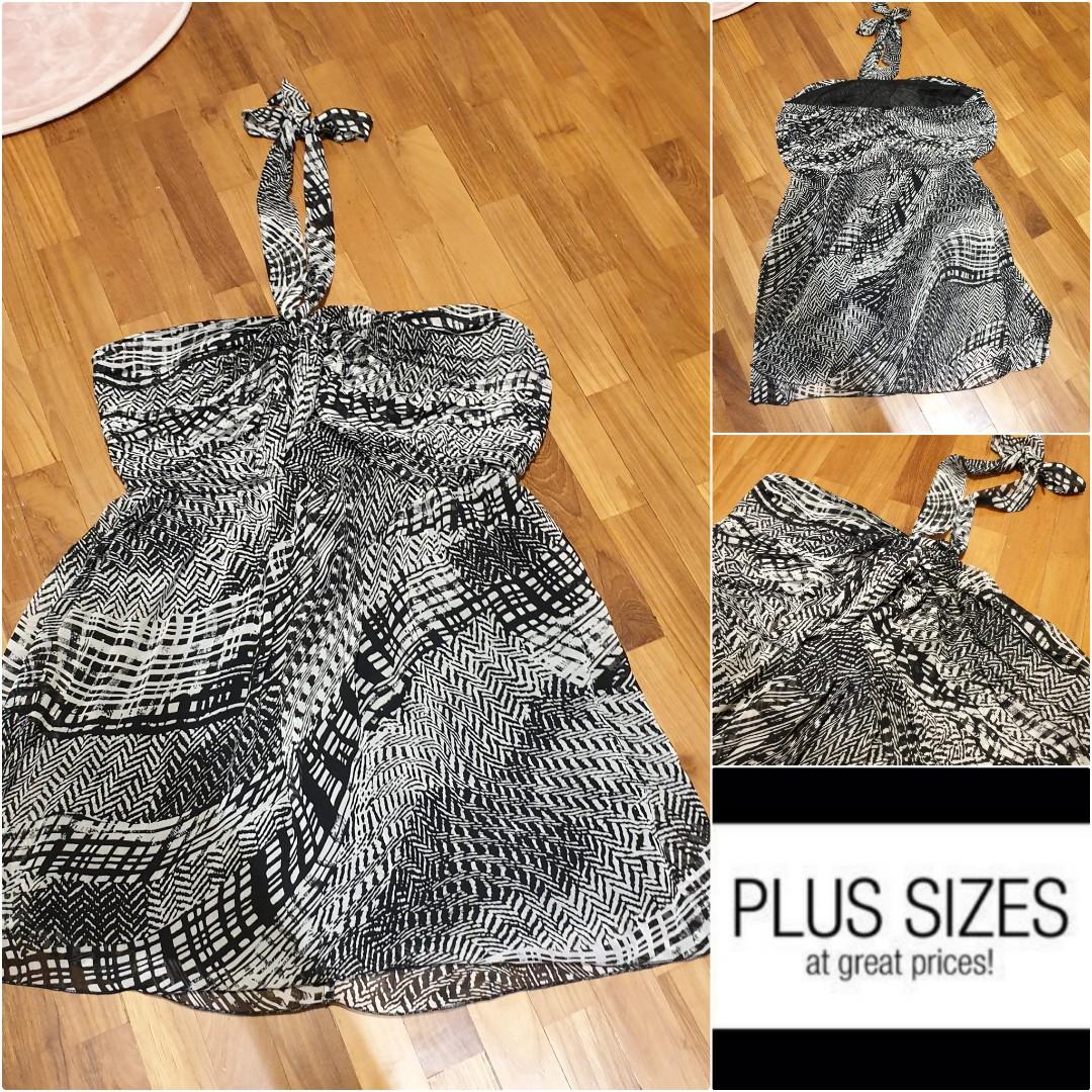 black and white dress size 14