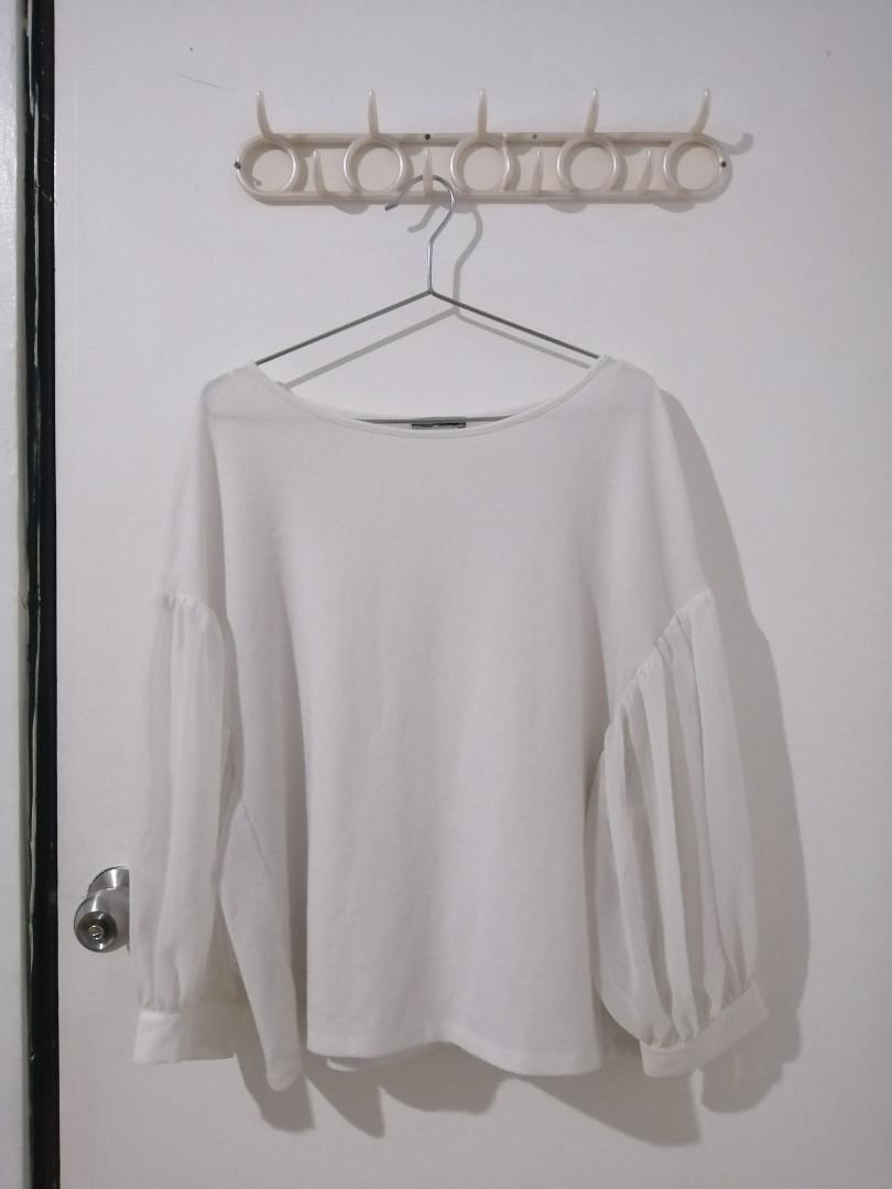 Plus size Zara white office blouse 