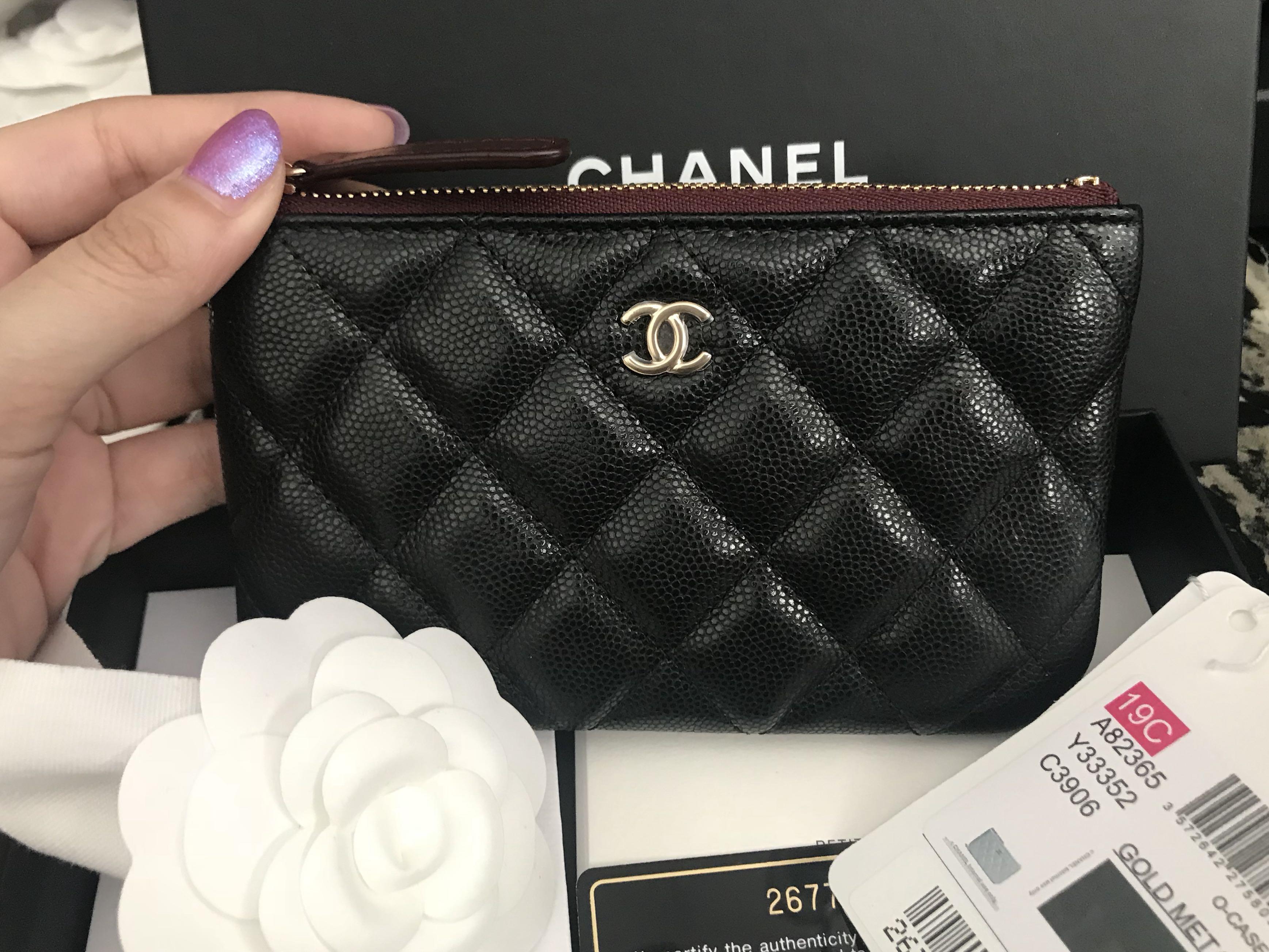 ❤️RARE!!❤️BN 19C Chanel Mini O Case Black Caviar Leather Ghw
