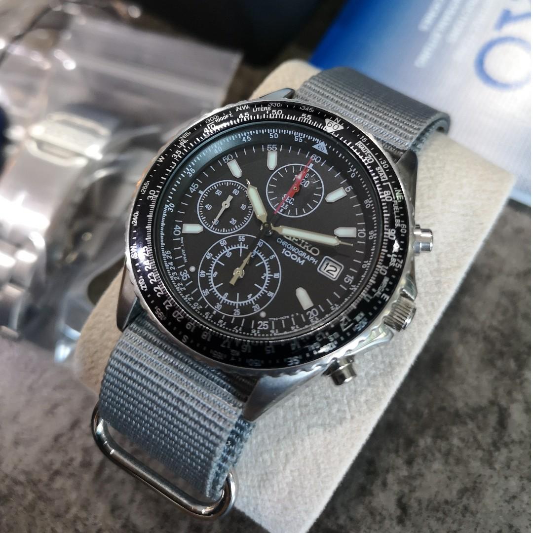 Seiko Chronograph Pilot Watch, Men's Fashion, Watches & Accessories, Watches  on Carousell
