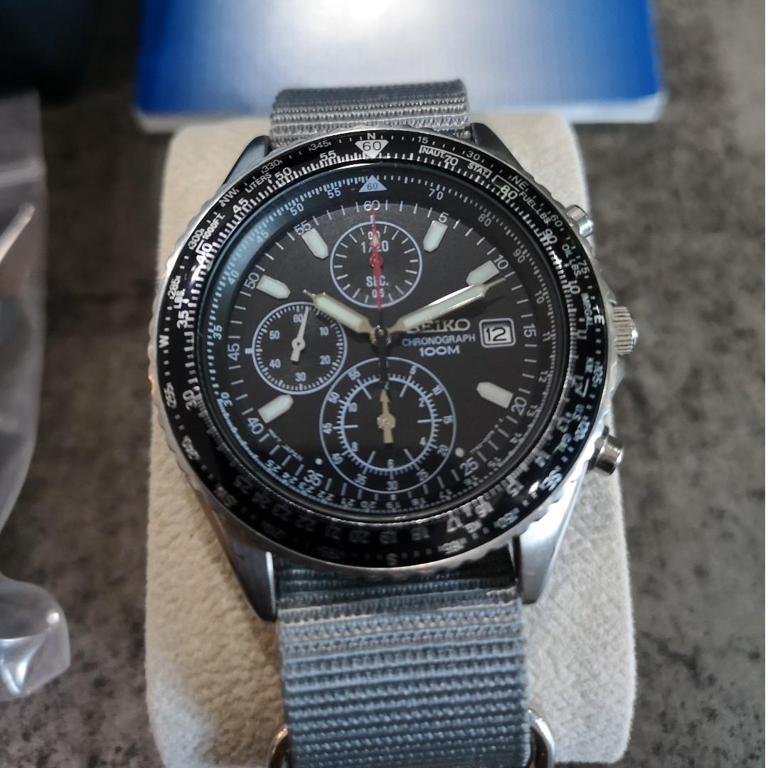 Seiko Chronograph Pilot Watch, Men's Fashion, Watches Seiko Chronograph Pilot Watch, Men's Fashion, Watches