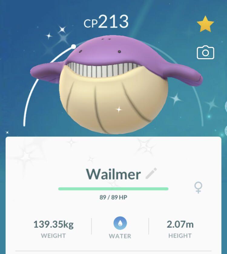 Shiny Wailmer Pokemon Go Toys Games Video Gaming In Game Products On Carousell