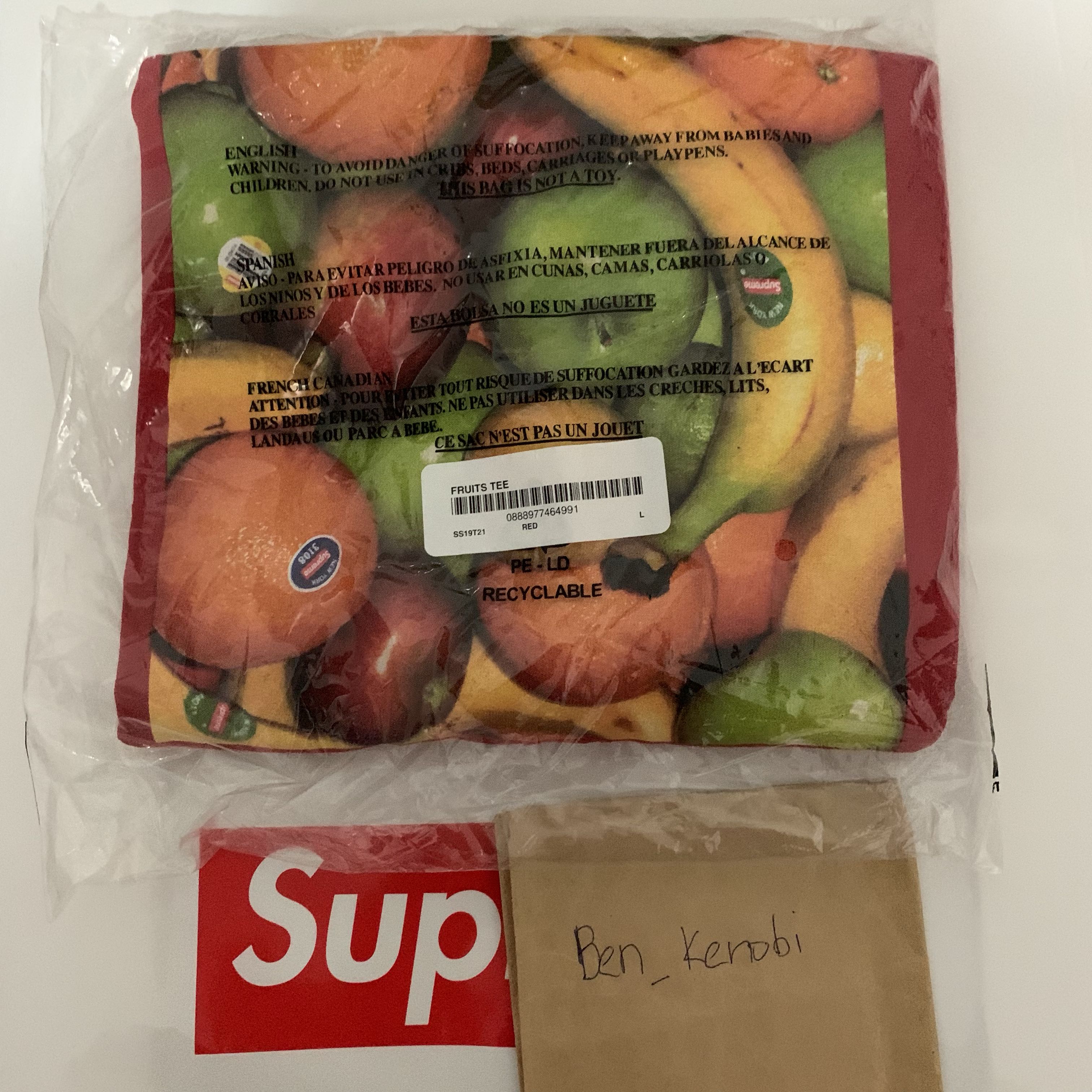 Supreme fruit tee shop red
