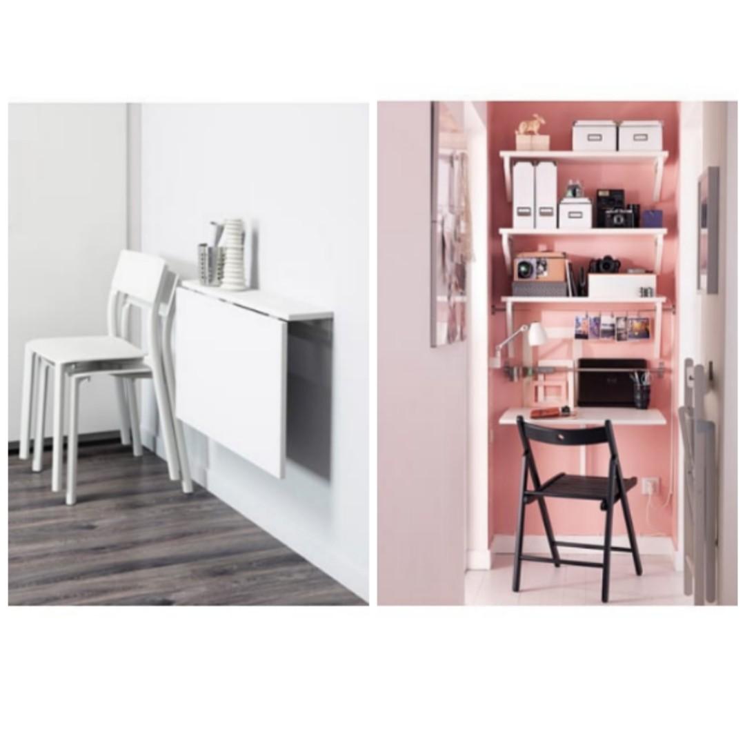 Ikea Wall Mounted Foldable Desk Home Furniture Furniture On Carousell
