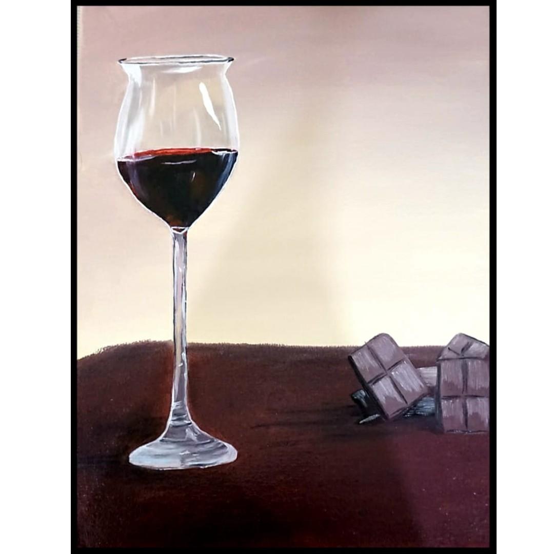 Wine Glass Oil Painting Furniture Home Decor Others On Carousell