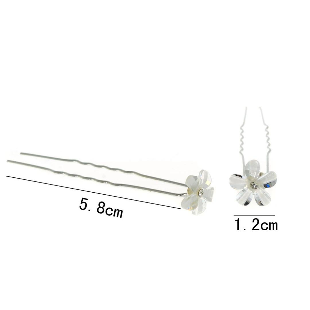 10pcs Wedding Bridal Bridesmaid Flower Hair Pins Hair Clips U Pins