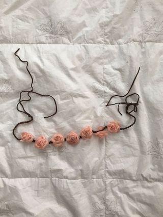 F21 PINK FLOWER CROWN/BAND