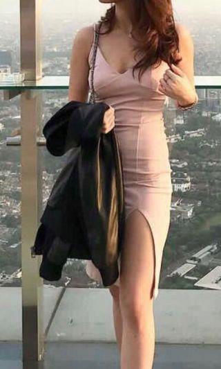 Dress bodycon nude pink
