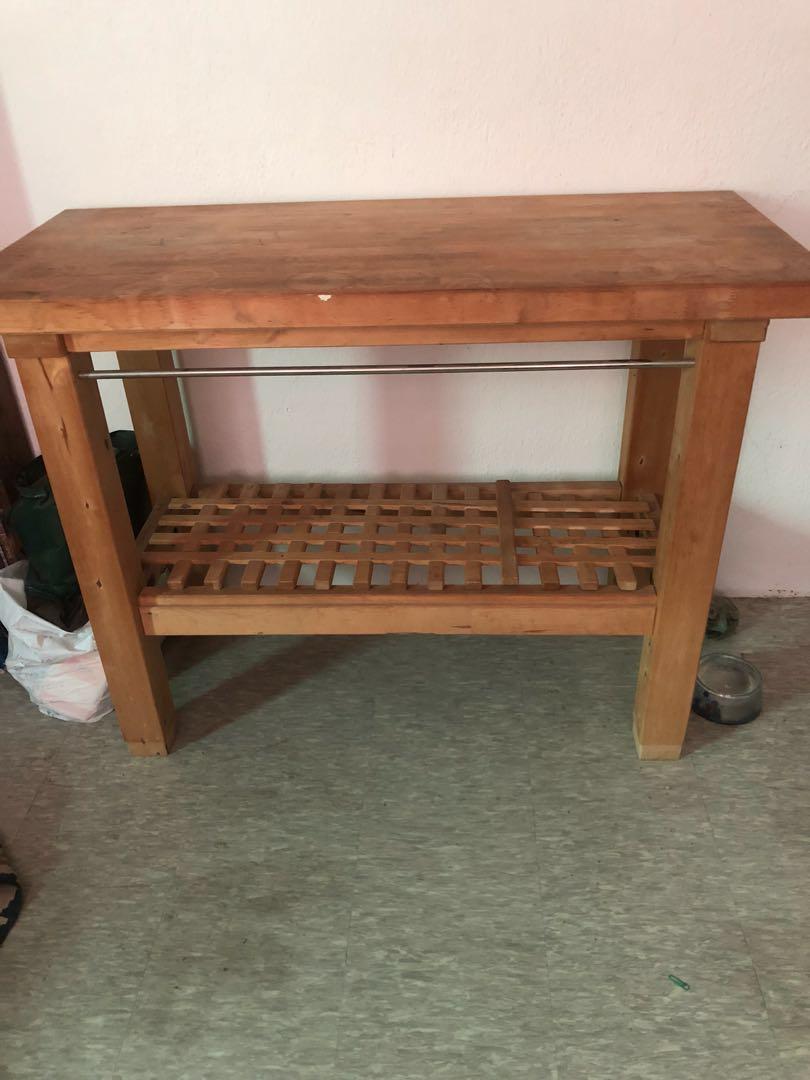 Butcher Block Kitchen Island Excellent Wood A Few Stains On Top