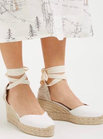 White top castaner wedges