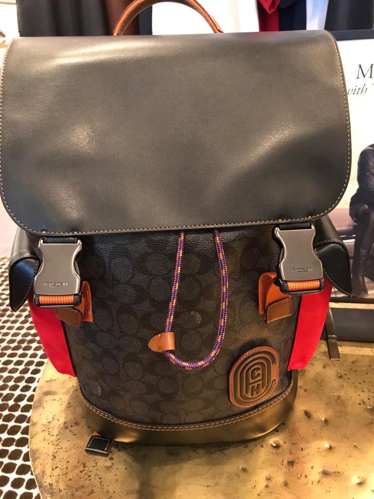 coach backpack signature