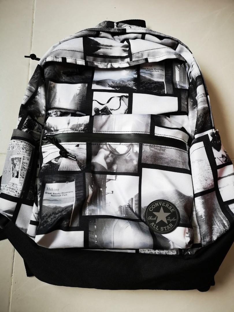 black and white converse backpack