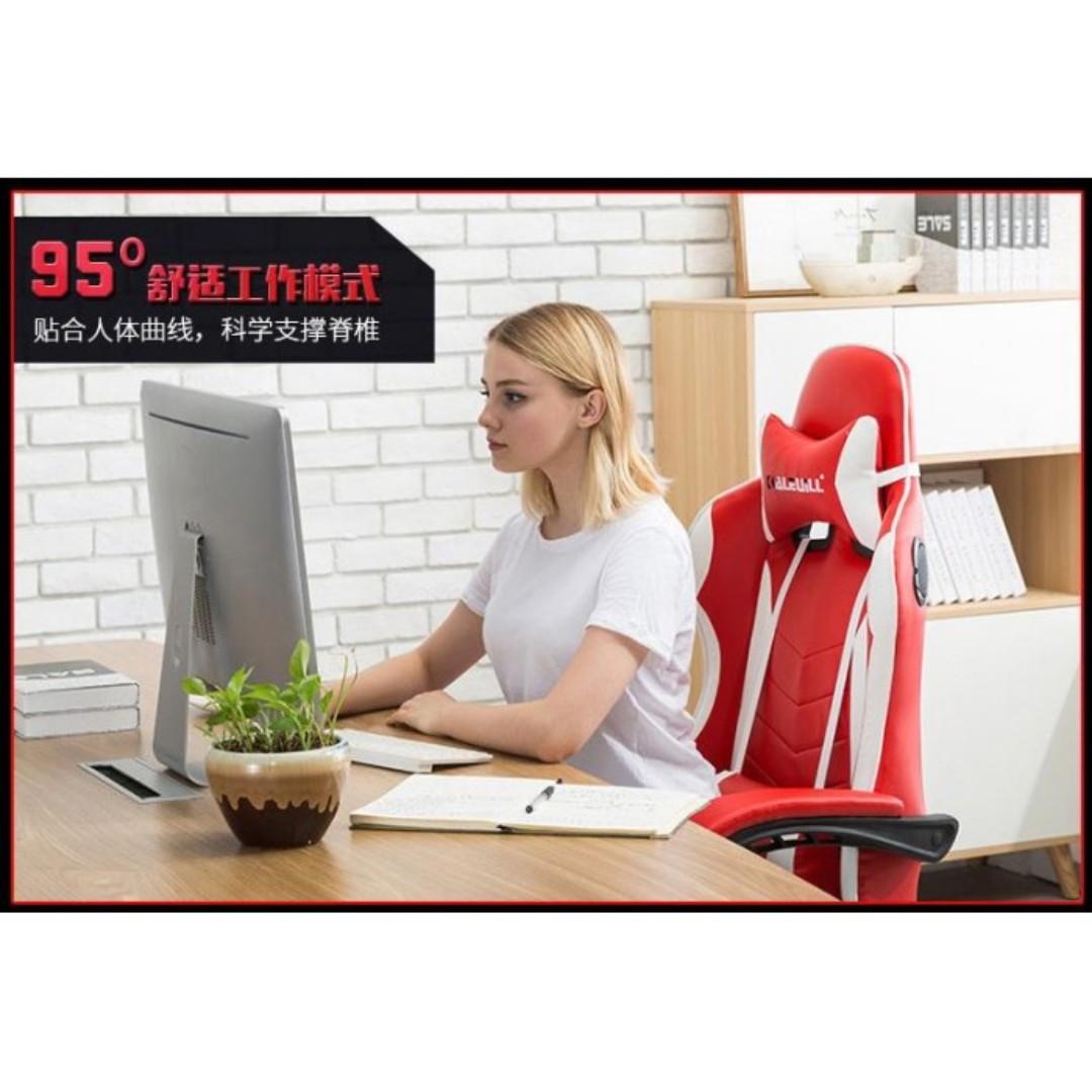 Executive Gaming Chair Leg Rest Racing Computer Ergonomic Meja Duduk
