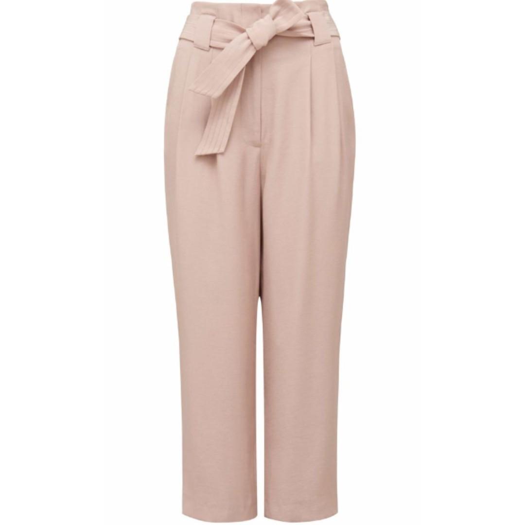 tie waist tapered pants