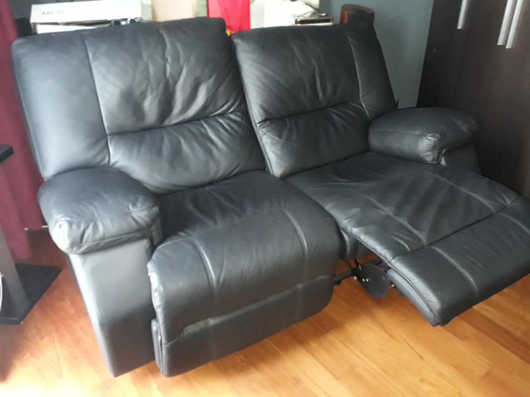 Full Leather Recliner Sofa 2seater, Furniture & Home Living, Furniture, Sofas on Carousell