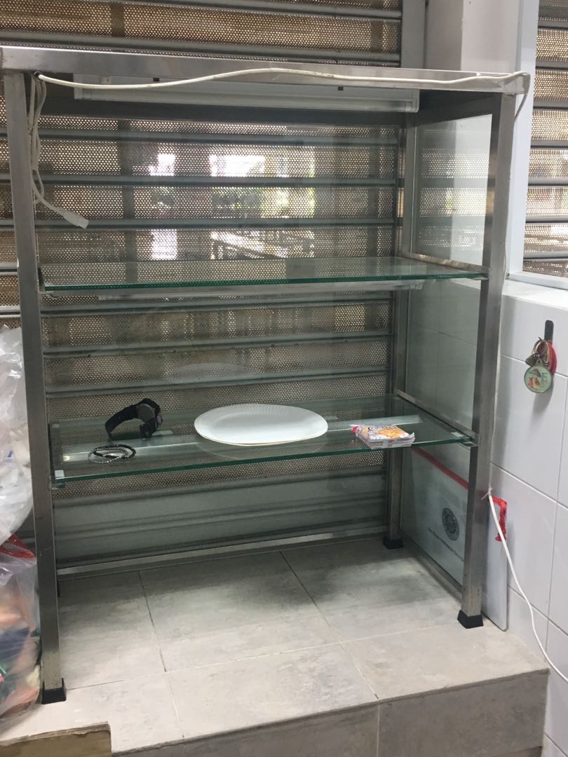 Glass Food Display (used in Halal school canteen stall), Everything Else on Carousell