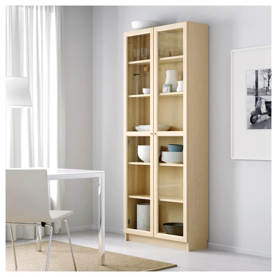 IKEA OXBERG birch glass doors (fits BILLY bookcase), Furniture & Home