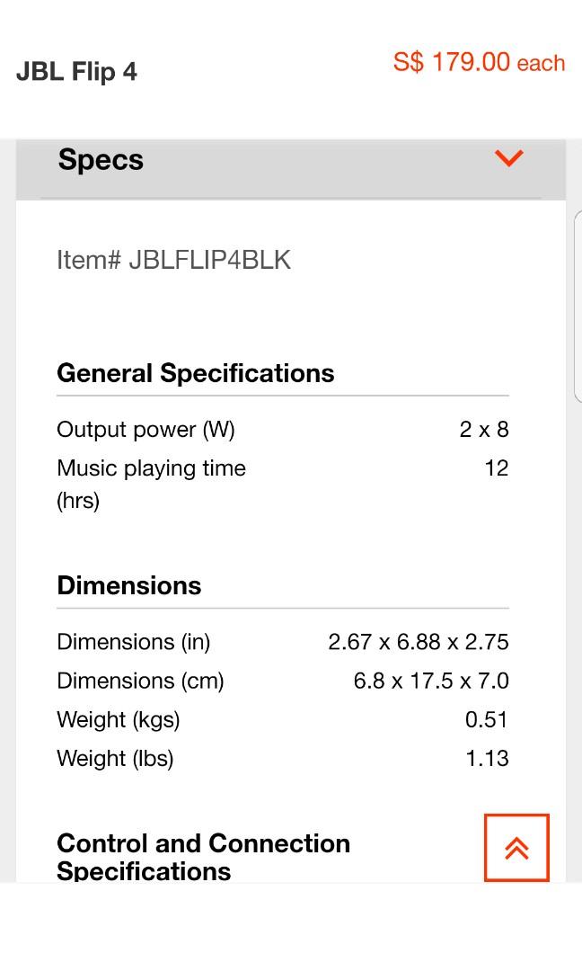 dimensions jbl flip 4
