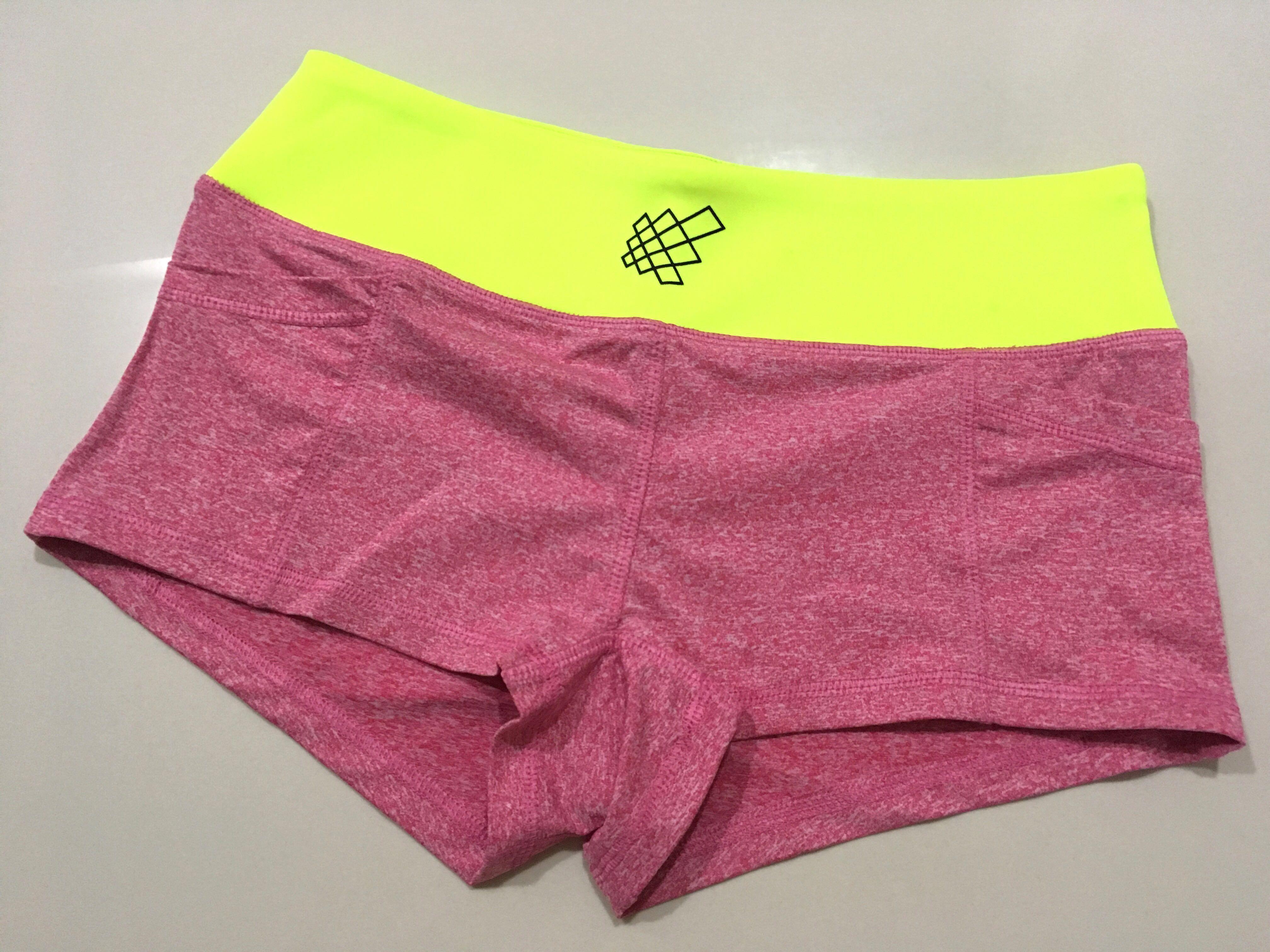 Jed North Gym Short Shorts Yellow Pink XS Women s Fashion