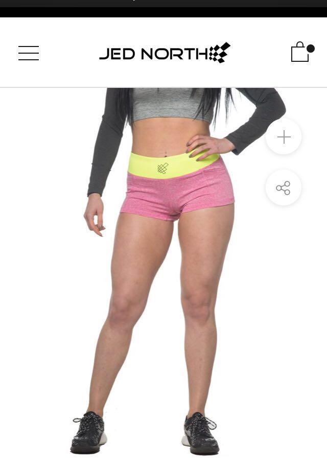 Jed North Gym Short Shorts Yellow Pink XS Women s Fashion