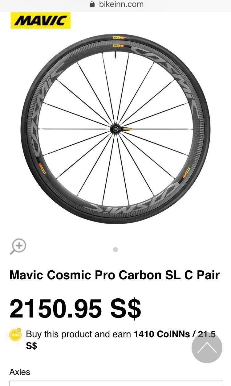 Mavic Cosmic Pro Carbon Sl C Wheelset Bicycles Pmds Bicycles Road Bikes On Carousell