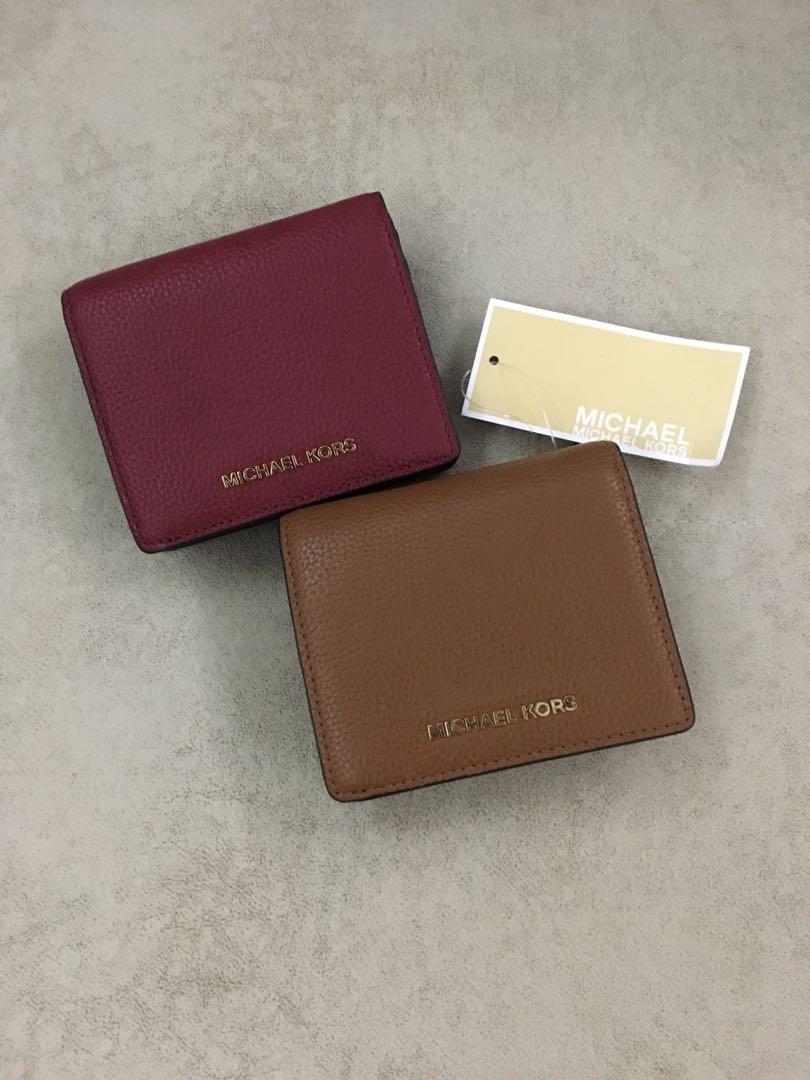 michael kors pebbled leather card case