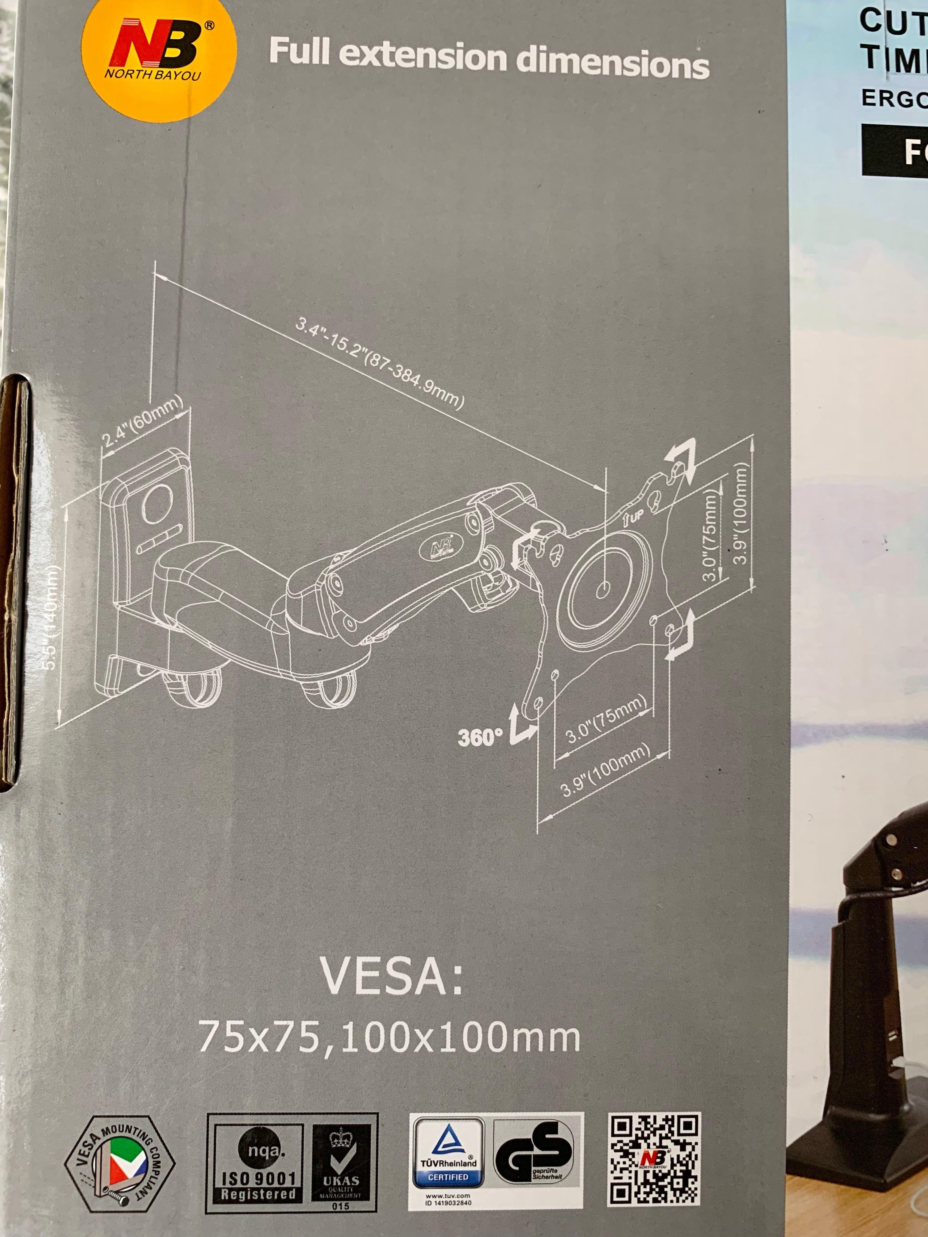 North Bayou F150 17”27” GasStrut Flexi Wall Mount, TV & Home