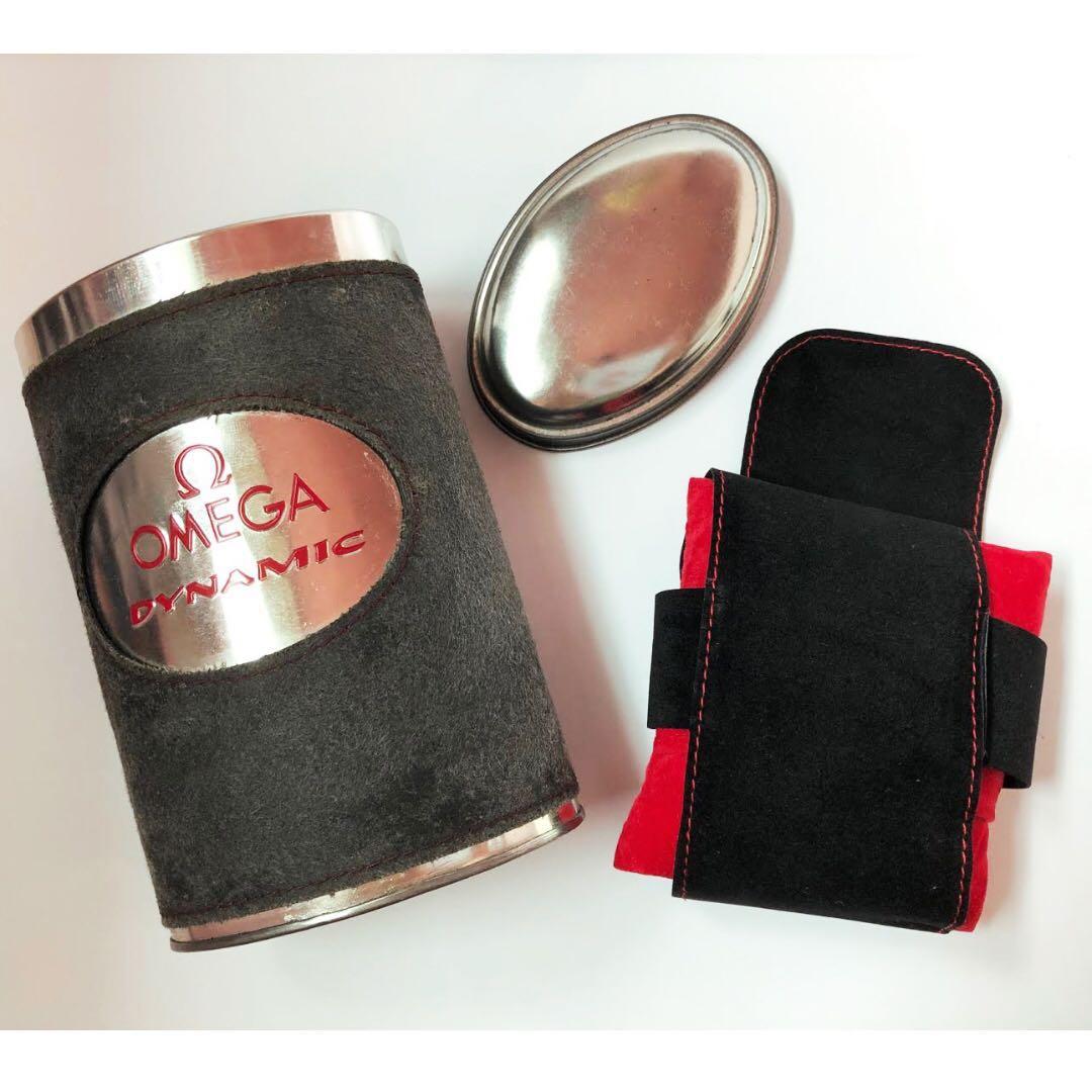 OMEGA DYNAMIC TIN WATCH BOX WITH STORAGE CUSHION