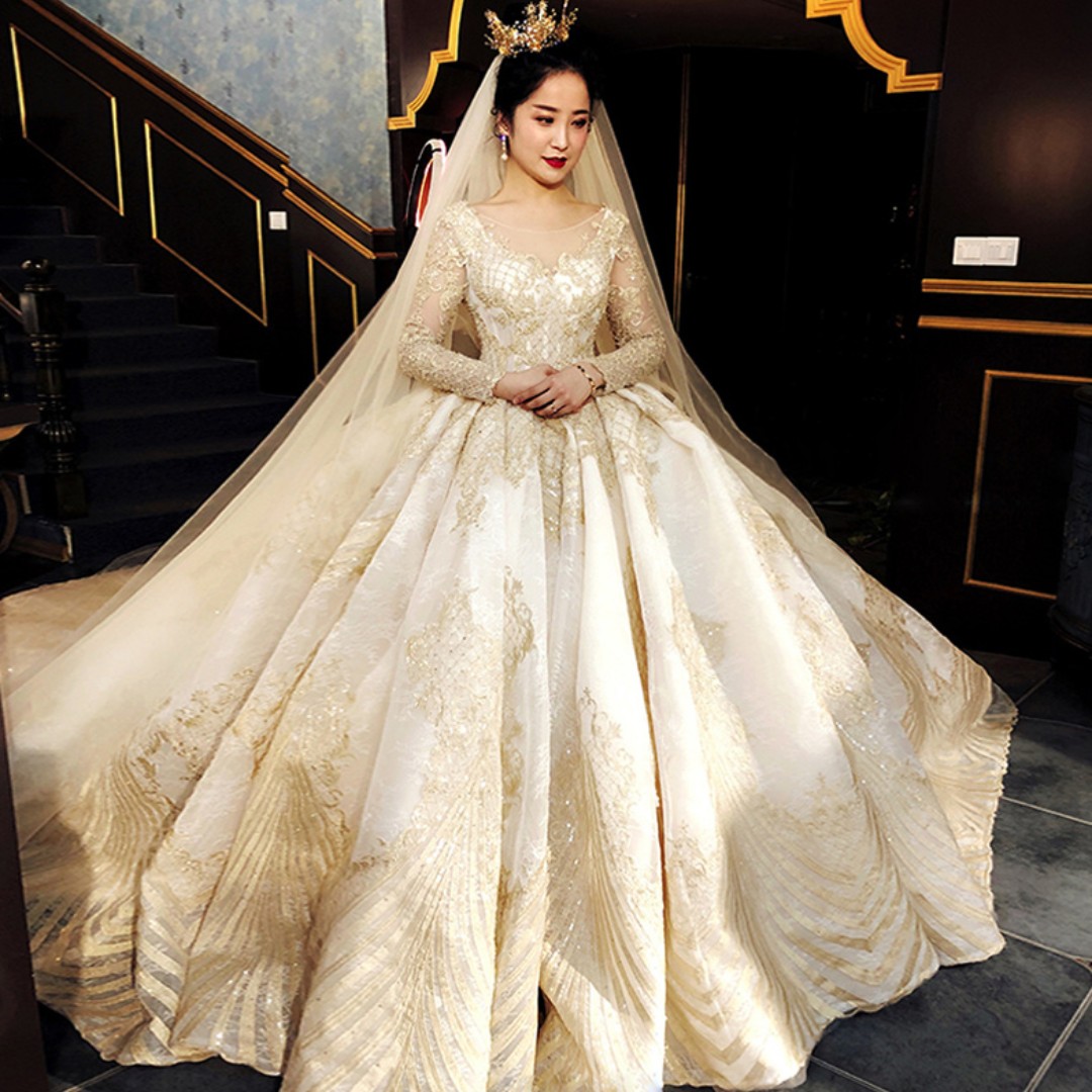 White gold wedding discount gown