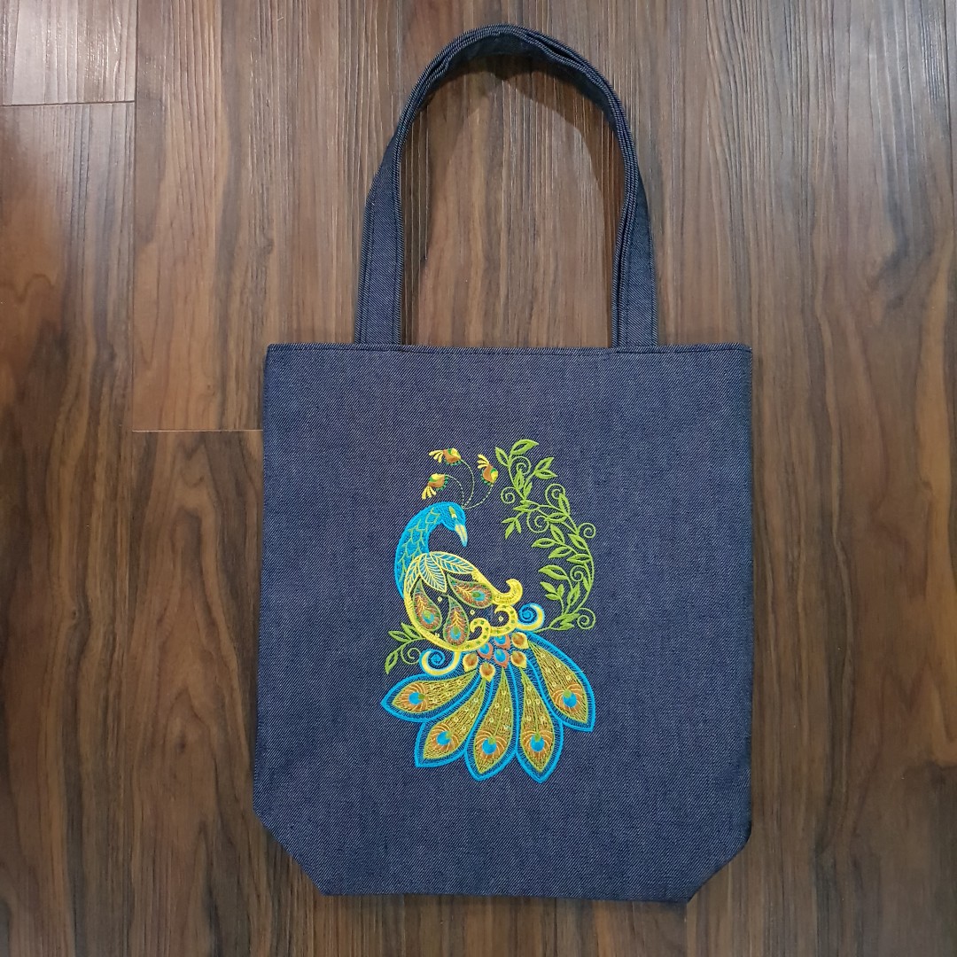 Peacock tote bag clearance