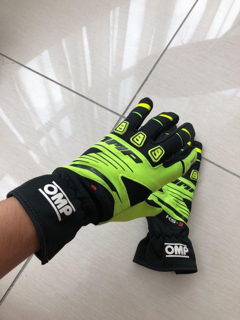RACING GLOVES FOR KARTING OMP KS3 Men s Fashion Activewear on