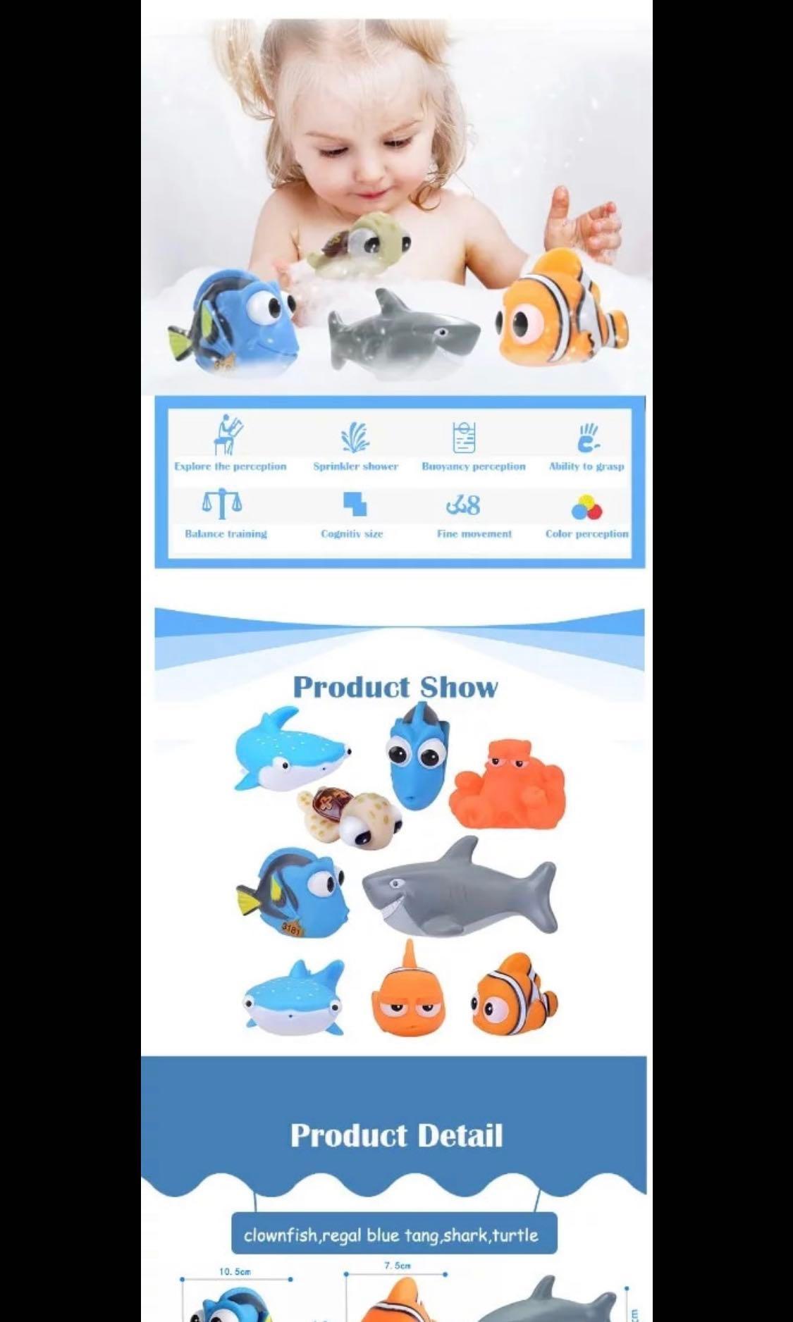 (PO) The First Years Finding Nemo Baby Bath Toy Set, Babies & Kids