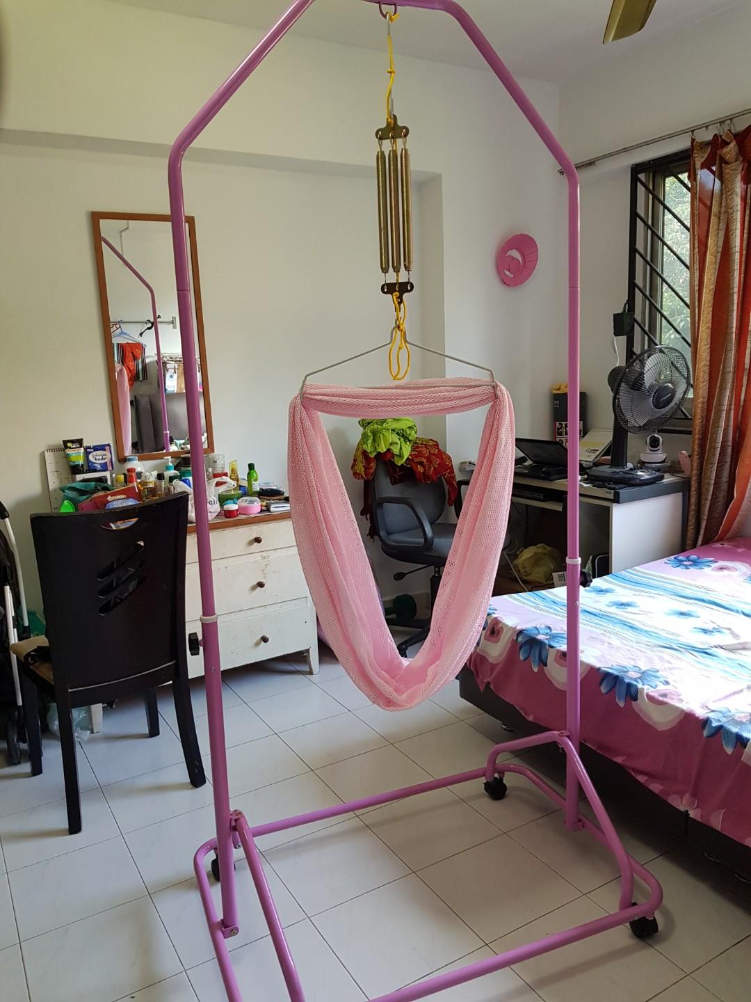 Spring Cot Set Manual Baby Cradle Hammock Spring Cot Swing