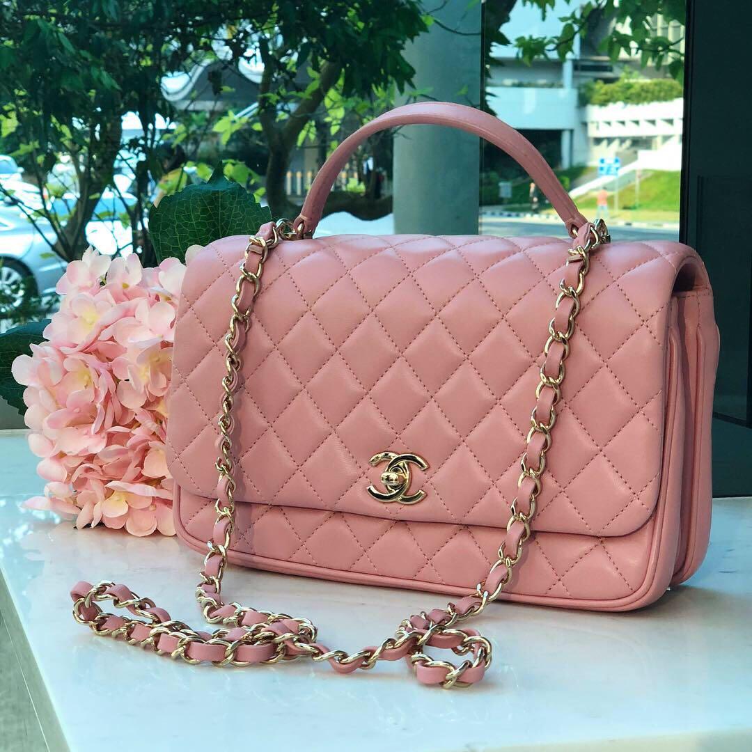 Super Gorgeous Rare Chanel Citizen Chic Small Flap in Pink Lambskin Light GHW