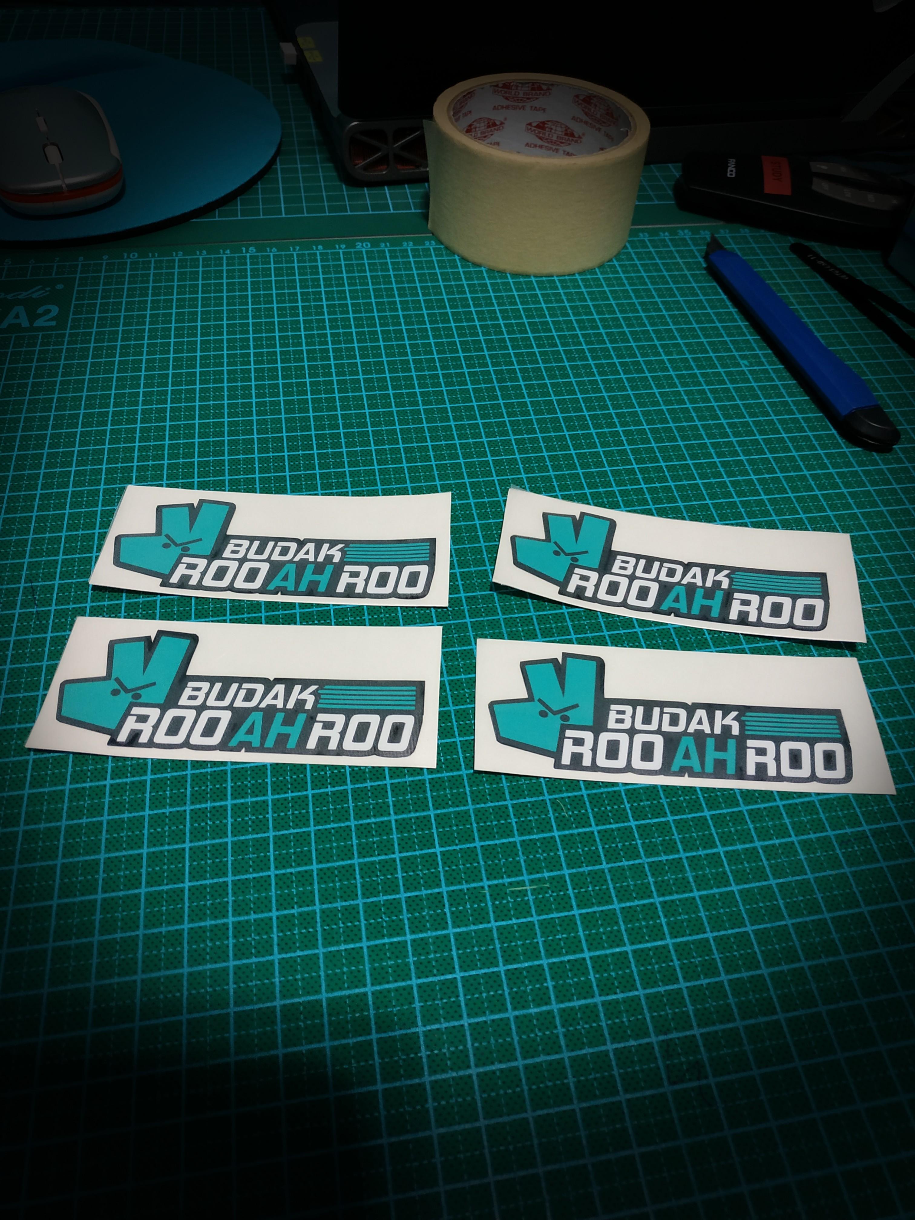 Barra Roo Sticker Turquoise Budak Roo Ah Roo Deliveroo Vinyl Sticker Decal. Motorcycle ...