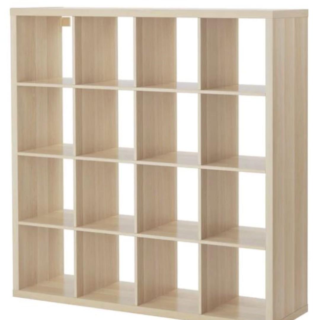 Used Ikea Kallax Shelving Unit 4x4 Furniture Shelves Drawers On Carousell