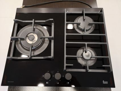 brand new teka cgw lux 60 3g 3 burner tempered glass gas hob