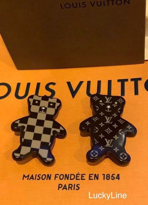 Louis Vuitton Louis Vuitton Teddy Bear Motif Monogram + Damier Pin