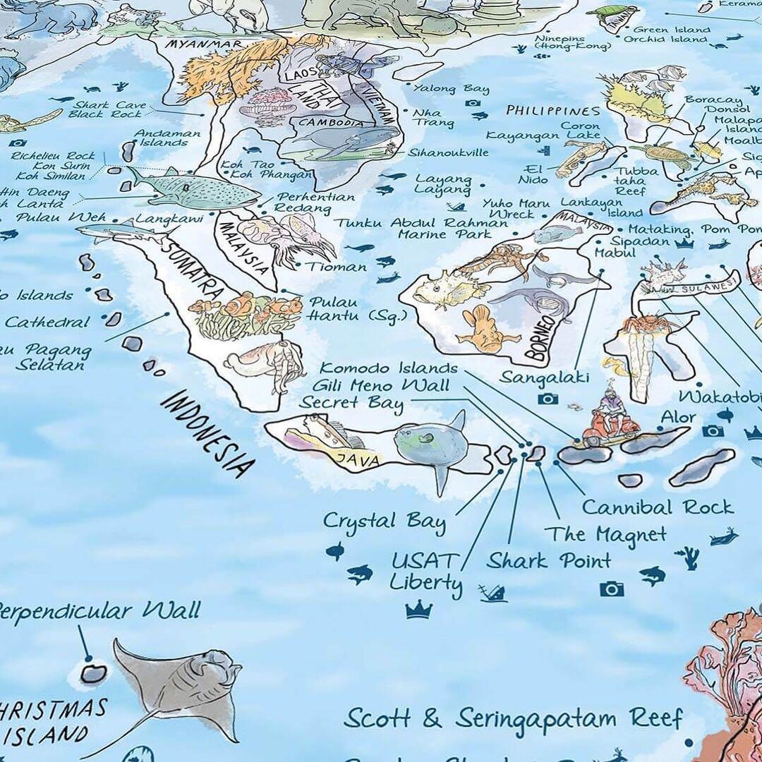 Awesome Handcrafted Dive Maps, Furniture & Home Living, Home Decor ...