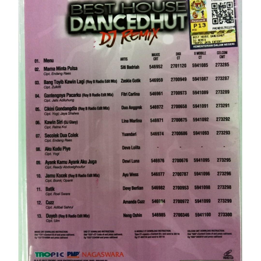 Best House Dancedhut Dj Remix Vcd Mtv Karaoke Siti Badriah Zaskia Gotik Music Media Cd S Dvd S Other Media On Carousell